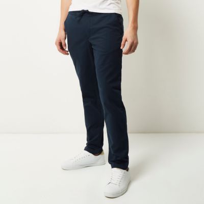 Blue tapered chino trousers